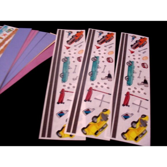 3 Gr Lengths Antique Cars, 1 Gr Lengths Beach, Borders, Race Cars, Yellow Strips - Picture 6 of 7